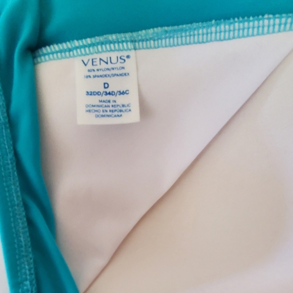 Venus Aqua Blue Bikini Set Triangle Top 32/36 Moderate Adjustable Tie Bottom 10 - Picture 6 of 8